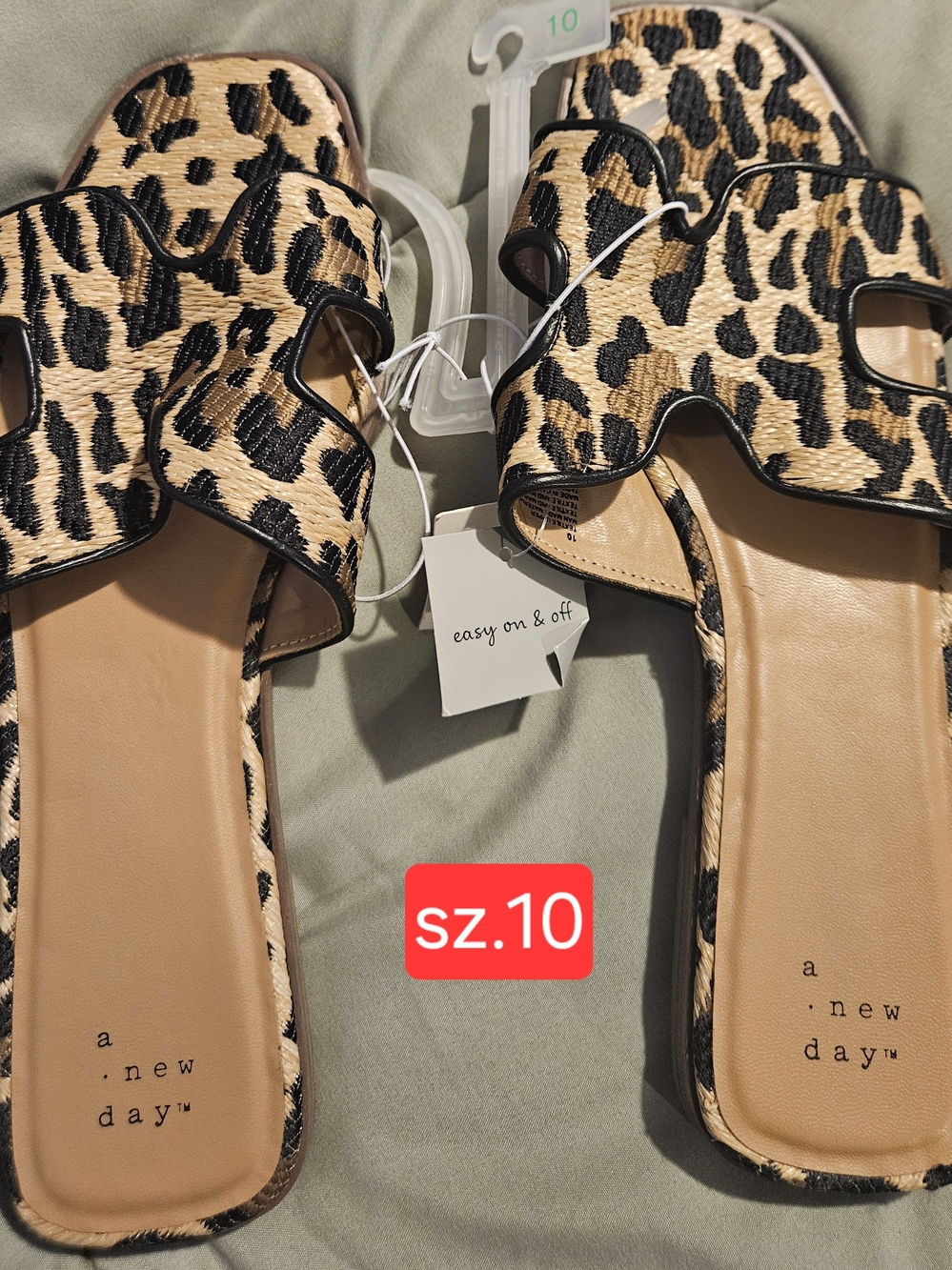 a new day Leopard-Print Slide Sandals - Tan & Black